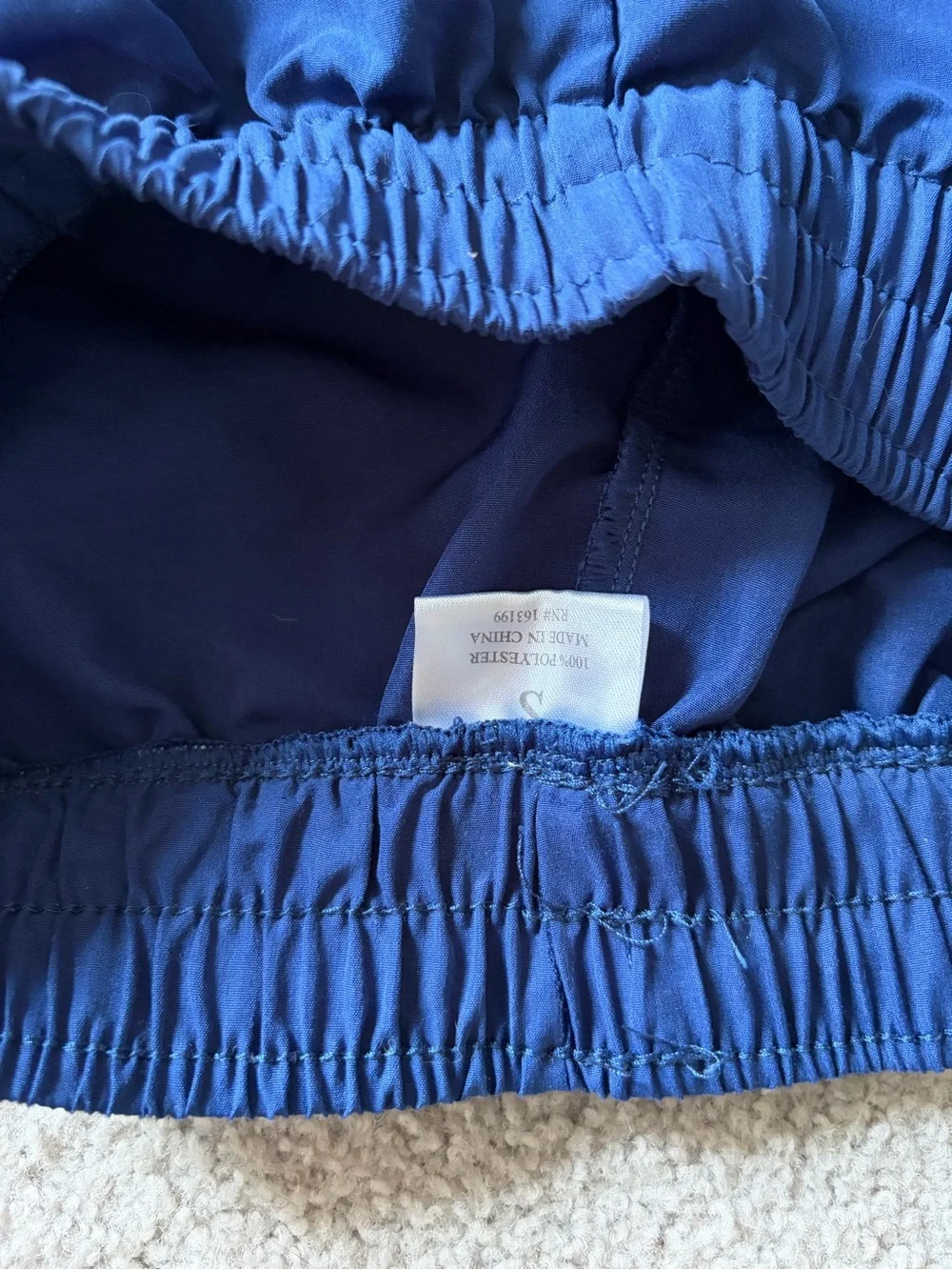 Navy Athletic Shorts with Light Blue Stripes